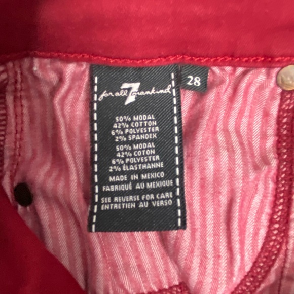 7 for all mankind red cut off jeans size 28. - Picture 4 of 4